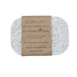 NEW Soap Lift Eco Friendly Bio Plastic Bar Soap Holder Soap Rest High Dry White